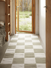 Gångmatta Square Vit/Grön