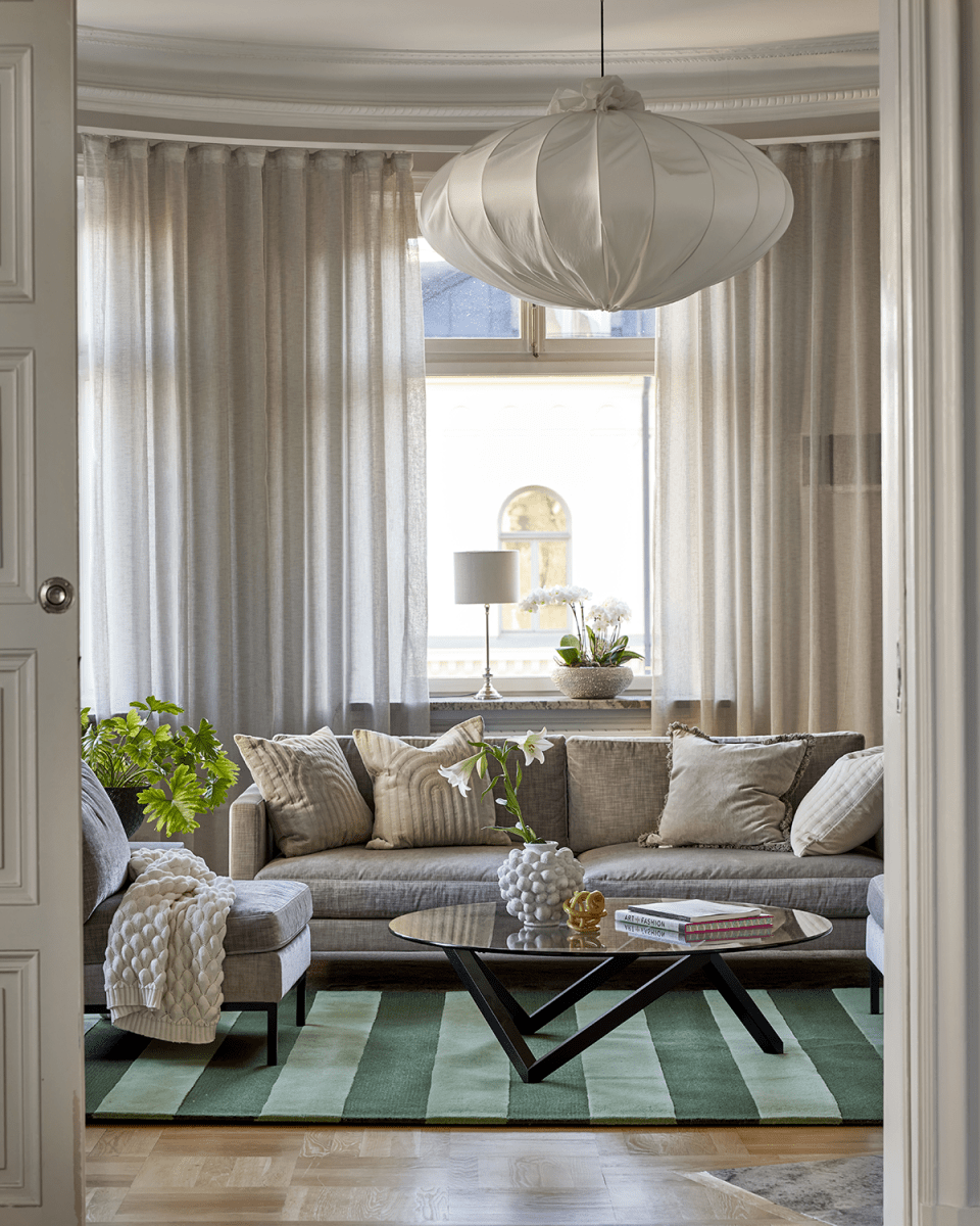 Måttanpassad Matta Stripe Boucle Grön