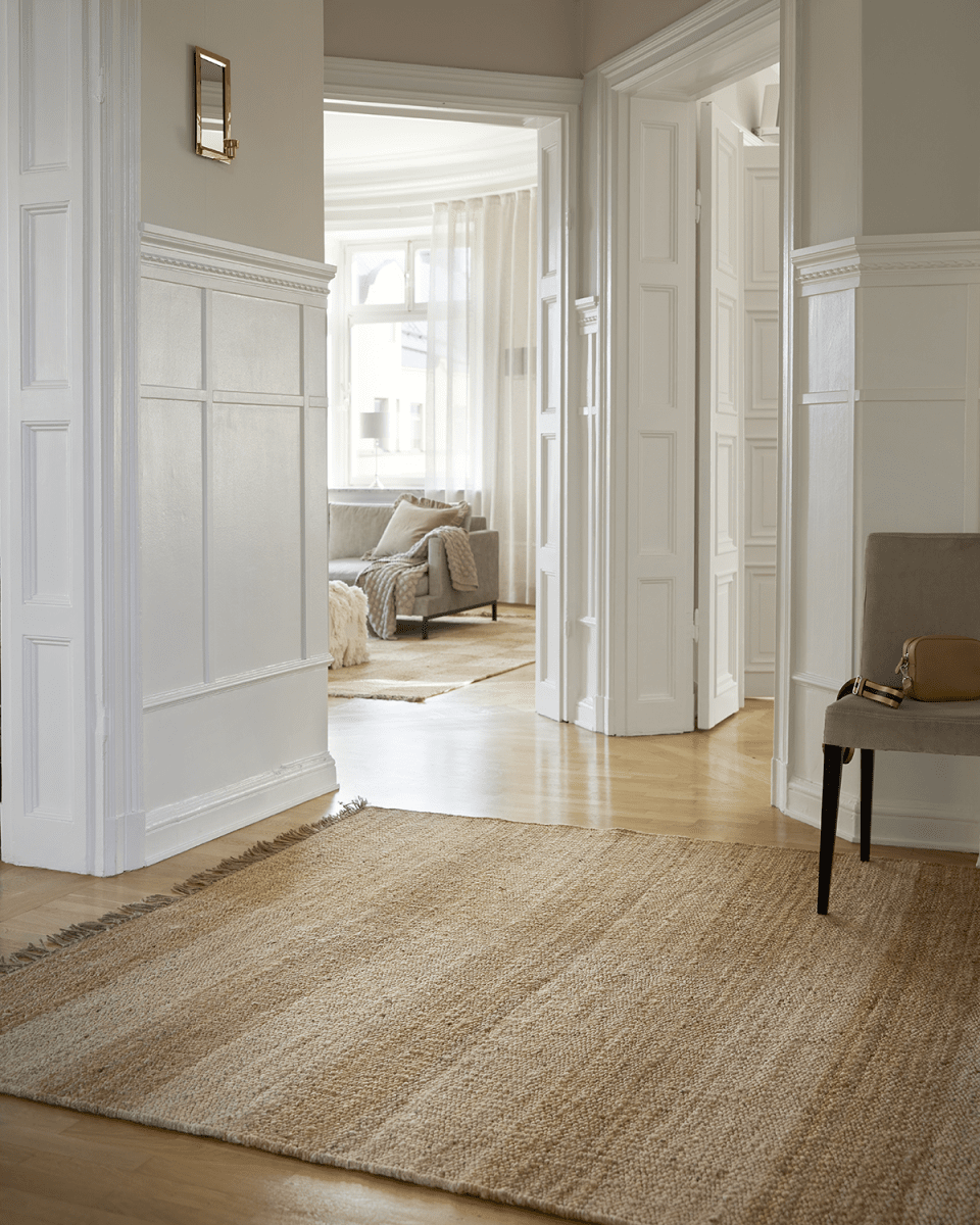 Måttanpassad Matta Jute Stripes Natural