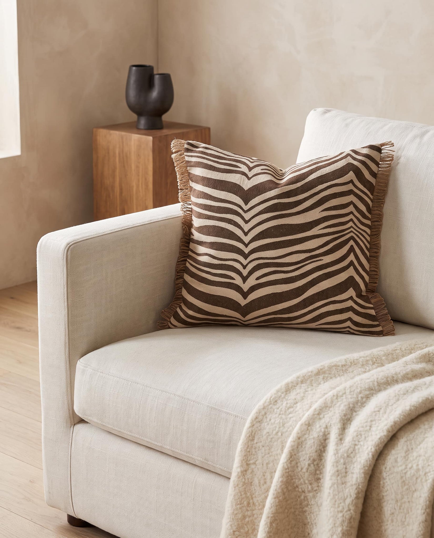 Kissen Zebra Braun
