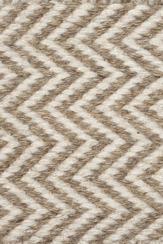 Måttanpassad Matta Herringbone Vit/Natur