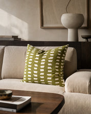 Kuddfodral Ikat Block Grön