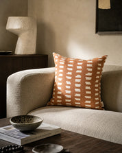 Kuddfodral Ikat Block Terracotta