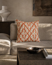 Kissenbezug Ikat Diamond Terrakotta