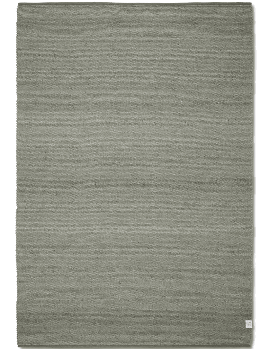 Minimalist sage green rectangular woven area rug with a subtle textured finish.