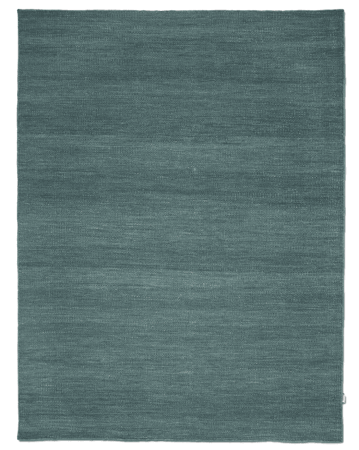 Rechteckiger Teppich in Petrol mit strukturierter Weboptik und unifarbenem, modernem Design.