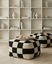 Pouf Square Schwarze/Natur