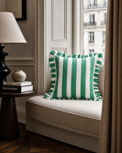 Kuddfodral Ruffle Stripes Grön