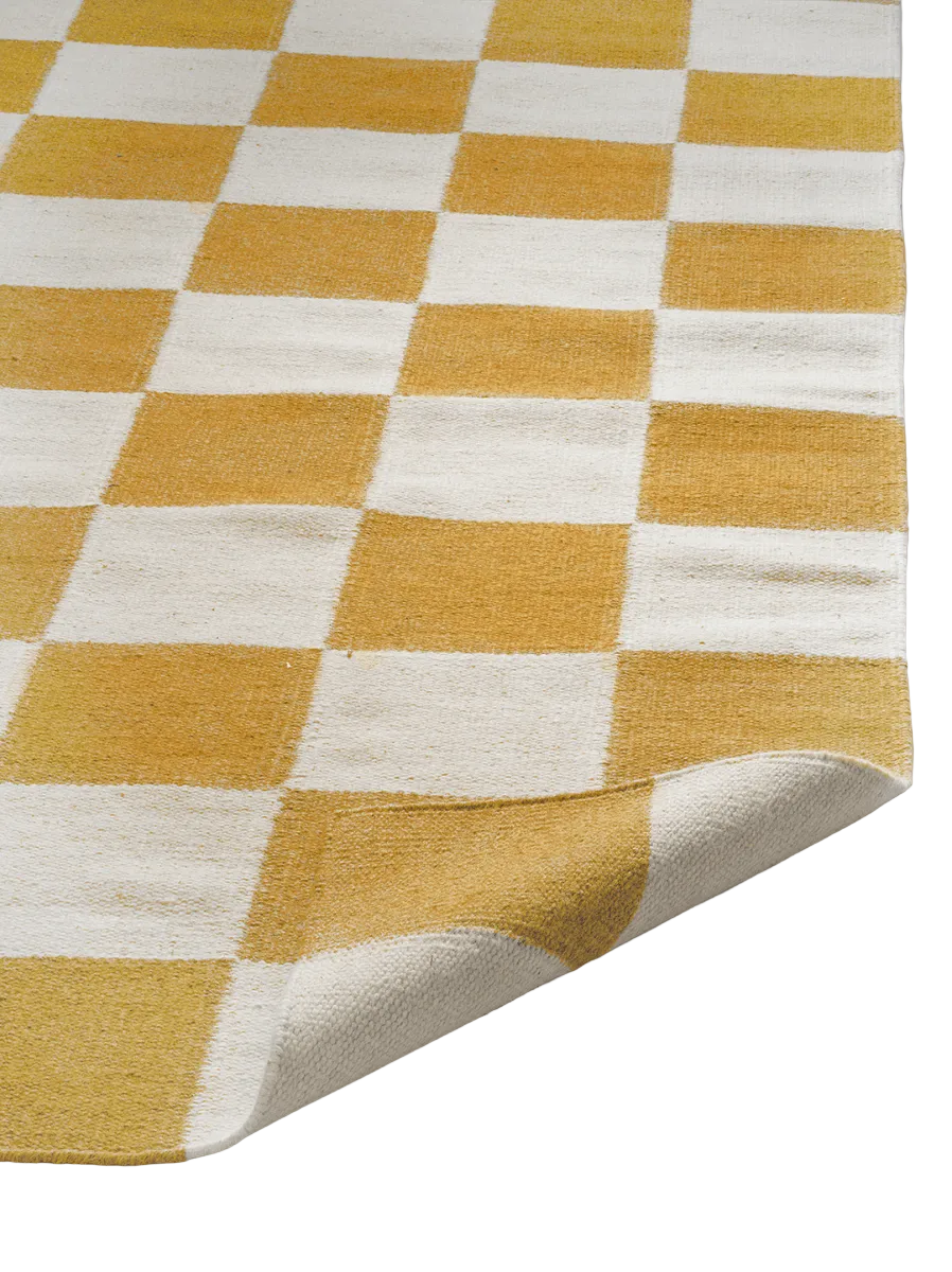 Gångmatta Square Vit/Gul