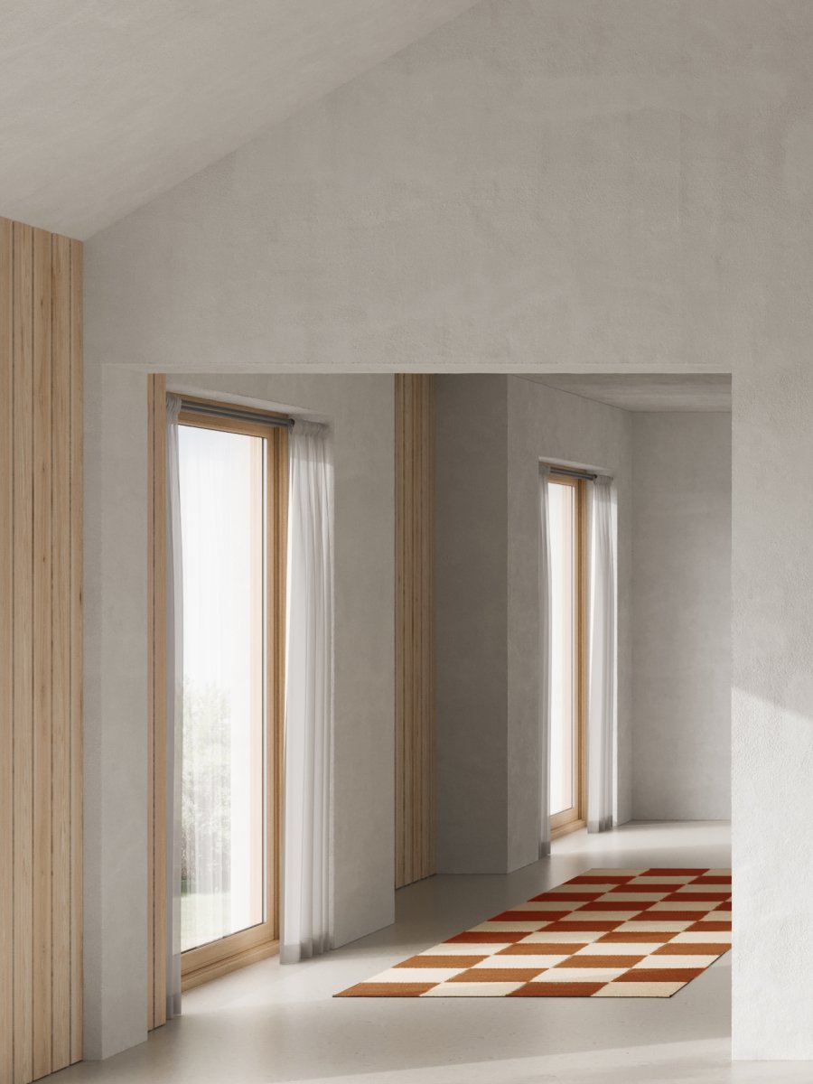 Gångmatta Square Terracotta/Natur