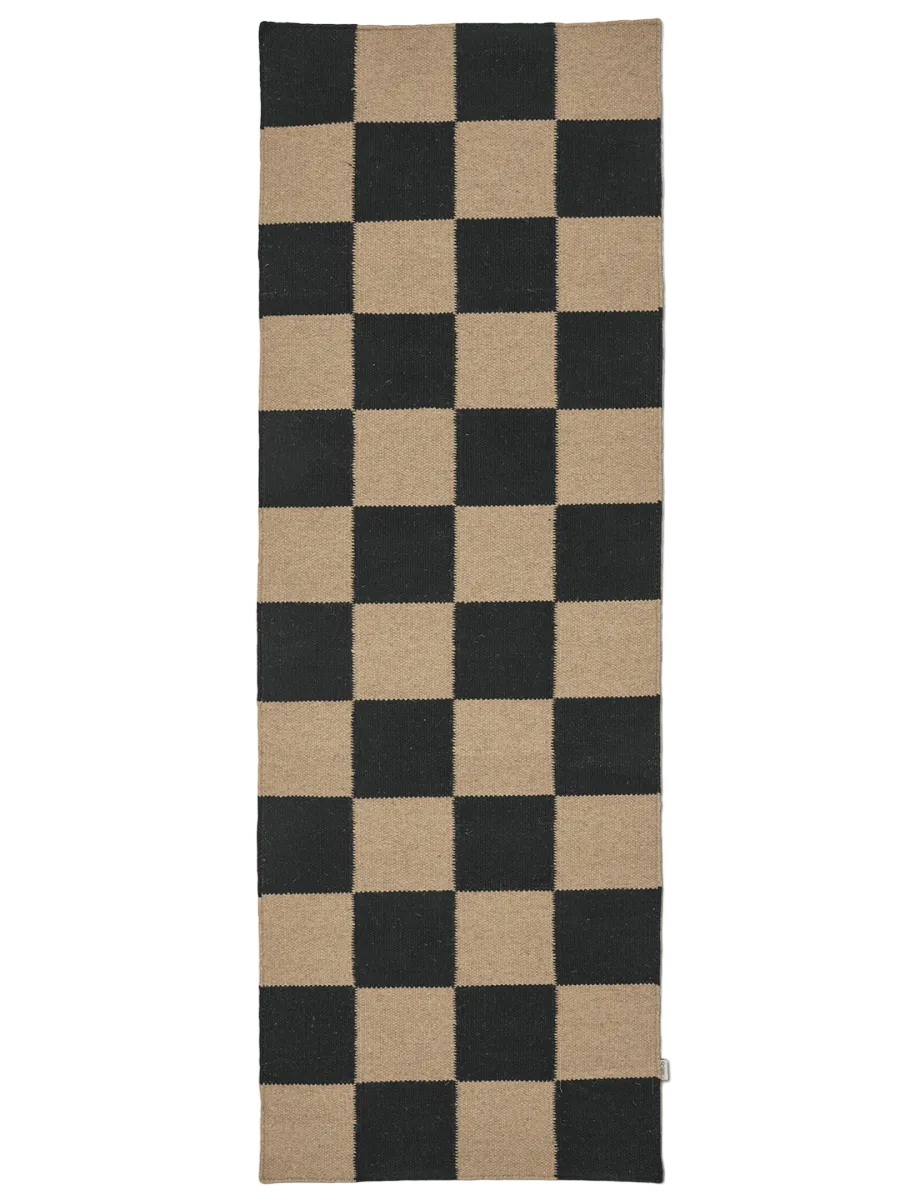 Gångmatta Square Svart/Natur