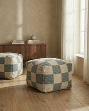 Pouf Square Grau/Natur