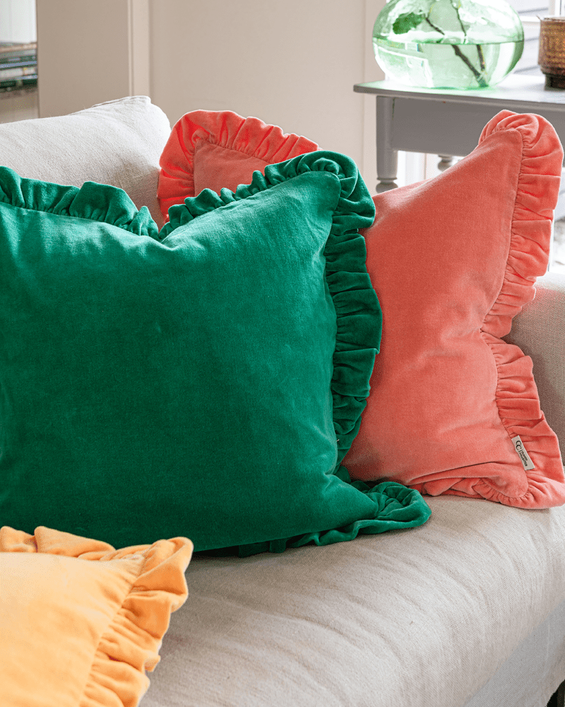 Kuddfodral Frilled Rosa