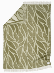 Folia Grön ullpläd, hel bild, lövverk.