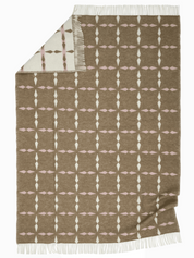 Jacquardvävd ullpläd Tile Rosa med grafiskt mönster