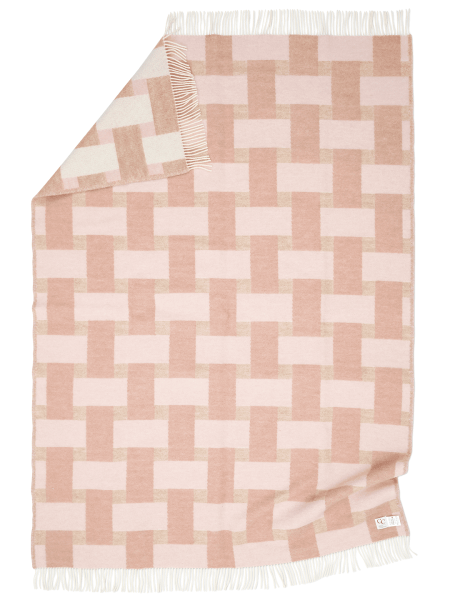 Pläd Weave Rosa