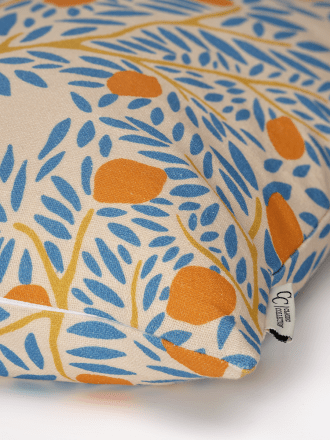 citroner-kudde-lemon-garden-blå-classiccollection