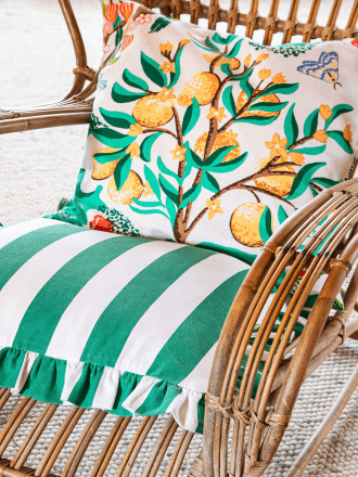 Botanical Orange Vit Kuddfodral Classic Collection