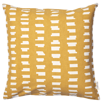 Ikat Block Ocker – ikatgemusterter Baumwoll-Kissenbezug