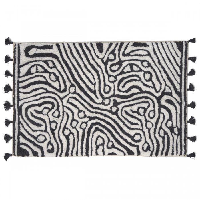 Bath Mat Maze 60x90 Black/White Classic Collection